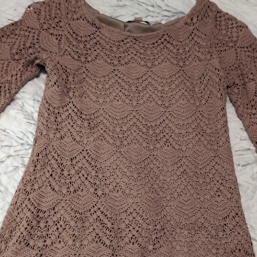 Sharagano Taupe Knit Top